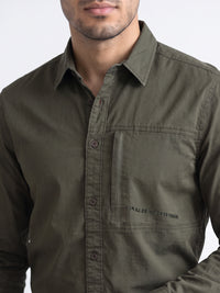 Olive Full Sleeve Cargo Shirt