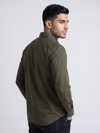 Olive Full Sleeve Cargo Shirt