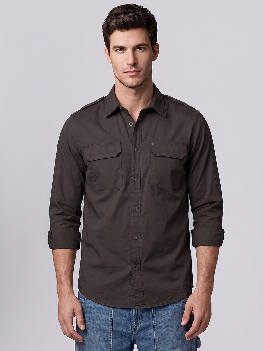 French Mole Full Sleeve Cargo Shirt