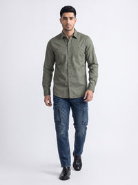 Seige Green Full Sleeve Cargo Shirt