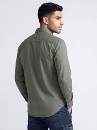 Seige Green Full Sleeve Cargo Shirt
