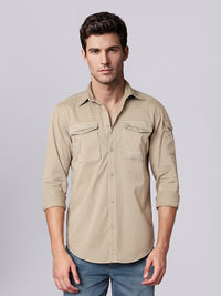 Sand Full Sleeve Cargo Shirt