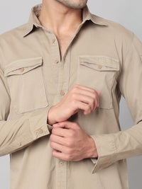 Sand Full Sleeve Cargo Shirt