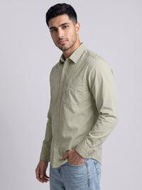 Tea Green Full Sleeve Cargo Shirt