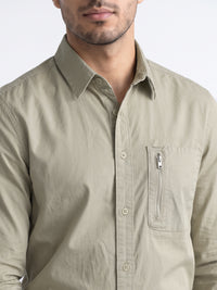 Tea Green Full Sleeve Cargo Shirt
