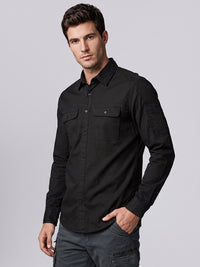Jet Black Full Sleeve Cargo Shirt