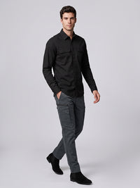 Jet Black Full Sleeve Cargo Shirt