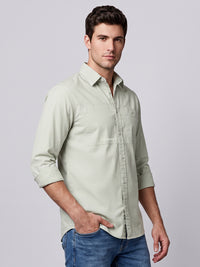 Stone Full Sleeve Cargo Shirt