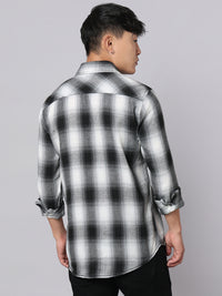 Black White Relax Slim Check Shirt