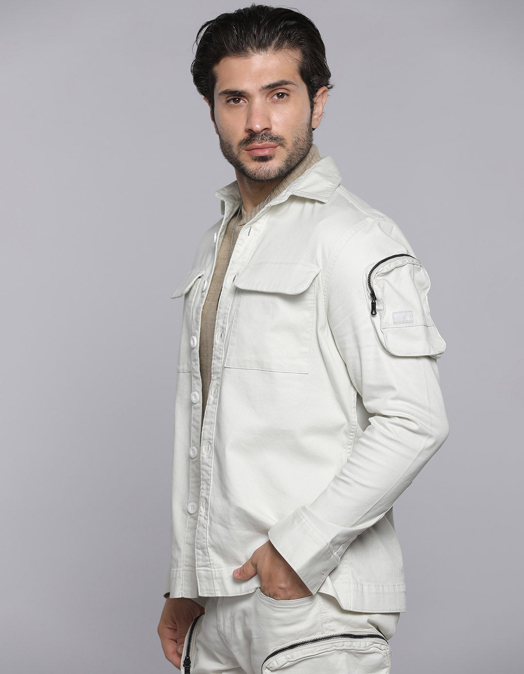 Stone Shacket & Cargo Co-ord Set