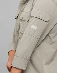 Light Grey Full Sleeves Cargo Shirt 