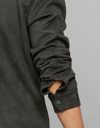 Military Green Full Sleeves Zipper Front Closure Shacket 