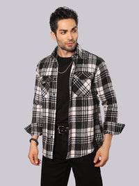 Black White Full Sleeve Checks Shacket
