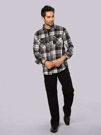 Black White Full Sleeve Checks Shacket