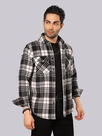 Black White Full Sleeve Checks Shacket