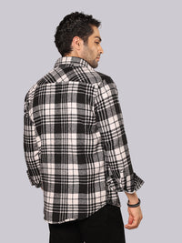 Black White Full Sleeve Checks Shacket