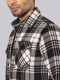 Black White Full Sleeve Checks Shacket