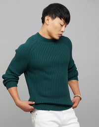 Sea Moss High Neck Full Sleeves Flatknit