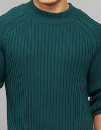 Sea Moss High Neck Full Sleeves Flatknit