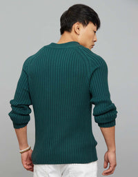Sea Moss High Neck Full Sleeves Flatknit