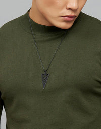 Green Round Neck Full Sleeves Flatknit