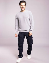 Lt Grey Round Neck Pullover Sweater