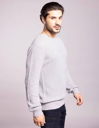 Lt Grey Round Neck Pullover Sweater