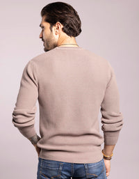 Olivish Khaki Round Neck Pullover Sweater