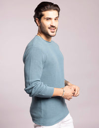 Dk Turq Round Neck Pullover Sweater