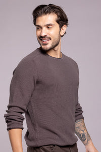 Dk Grey Round Neck Pullover Sweater