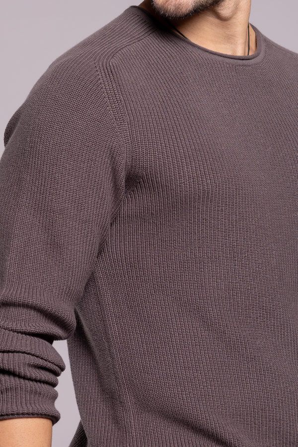 Dk Grey Round Neck Pullover Sweater