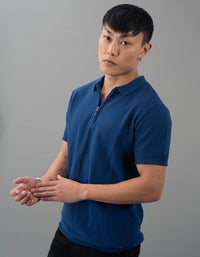 Navy Round Neck Flatknit Tee