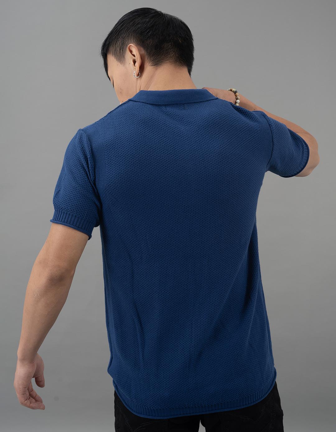 Navy Round Neck Flatknit Tee