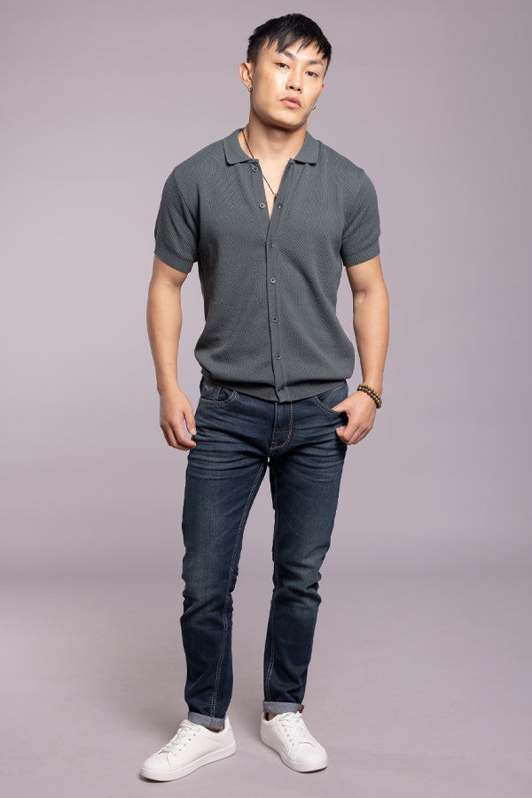 Bottle Green Flatknit Shirt