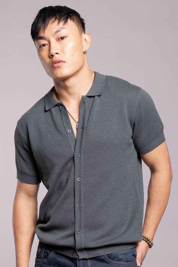 Bottle Green Flatknit Shirt