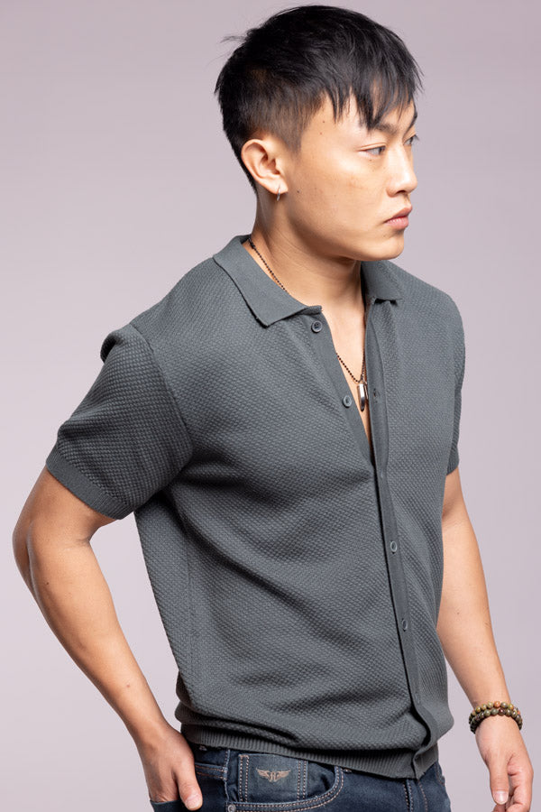 Bottle Green Flatknit Shirt