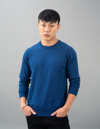 Navy Round Neck Flatknit Tee