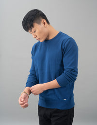 Navy Round Neck Flatknit Tee