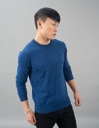 Navy Round Neck Flatknit Tee