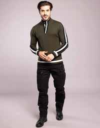 Olive High Neck Pullover Sweater