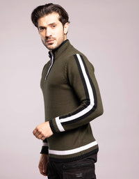 Olive High Neck Pullover Sweater