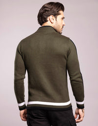 Olive High Neck Pullover Sweater