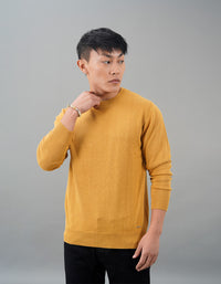 Mustard Round Neck Flatknit Tee
