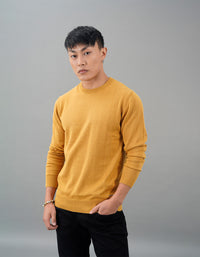 Mustard Round Neck Flatknit Tee