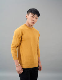 Mustard Round Neck Flatknit Tee