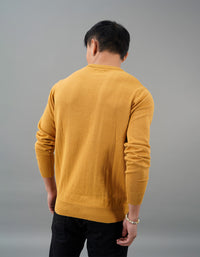 Mustard Round Neck Flatknit Tee