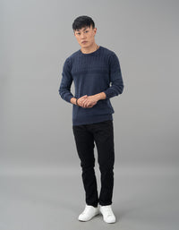 Indigo Round Neck Flatknit Tee