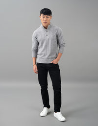 Lt Grey High Neck Pullover Sweater