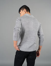 Lt Grey High Neck Pullover Sweater