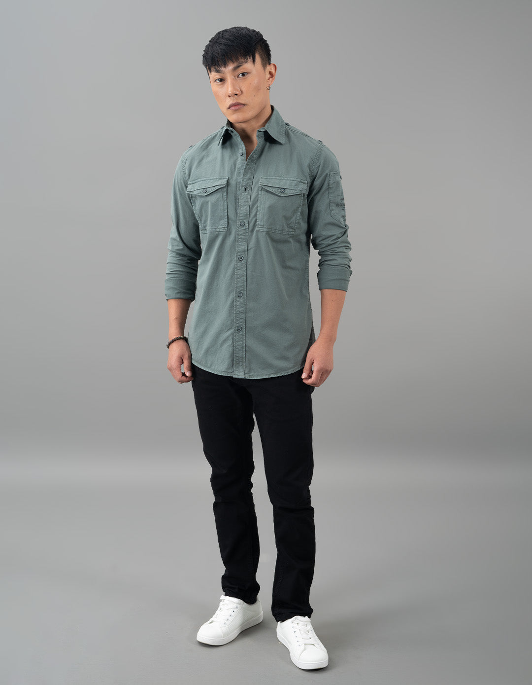 Petrol Green Full Sleeves Solid Shirt